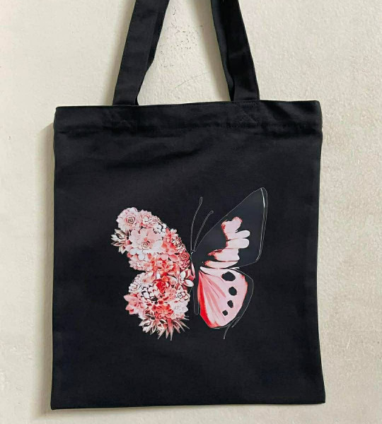 Butterfly+ flower TOTE BAG (টোট ব্যাগ )